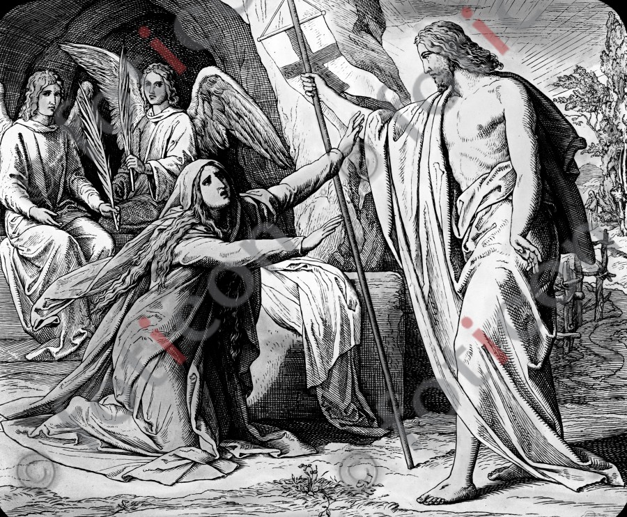 Jesus erscheint Maria Magdalena | Jesus appears to Mary Magdalene (foticon-simon-043-sw-051.jpg)